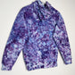 S | Ice Dye Purple Hand Dyed Pullover Hoodie