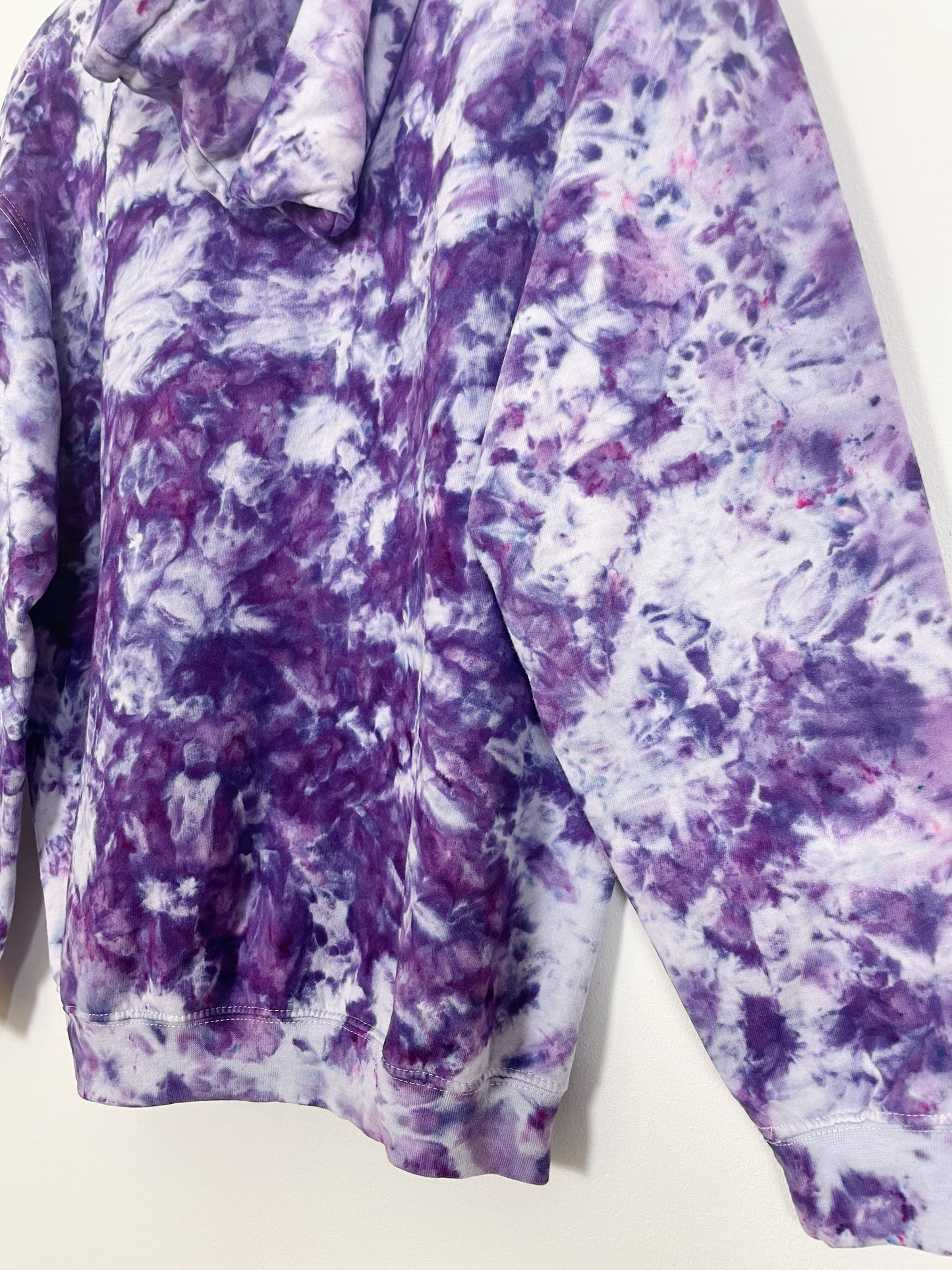 M | Ice Dye Purple Hand Dyed Pullover Hoodie