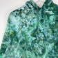 M | Ice Dye Dark Green Hand Dyed Pullover Hoodie