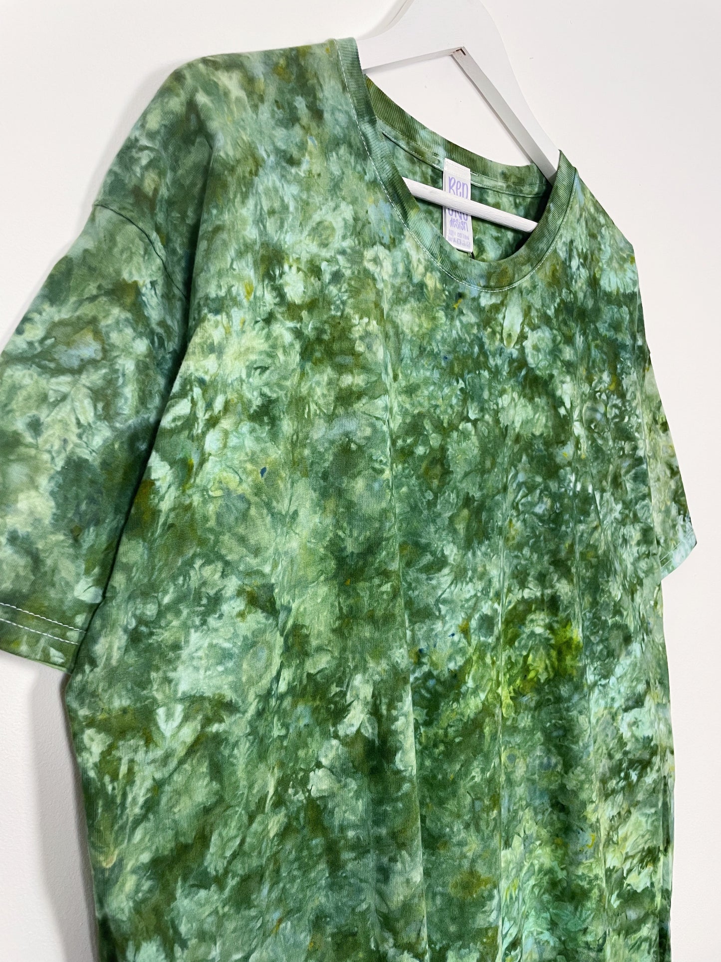 XL | Ice Dye Dark Green Hand Dyed Ice Tie Dye T-Shirt