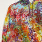 L | Ice Dye Rainbow Pink Multicolour Hand Dyed Pullover Hoodie