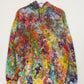 L | Ice Dye Rainbow Pink Multicolour Hand Dyed Pullover Hoodie