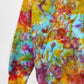 S | Ice Dye Rainbow Pink Multicolour Hand Dyed Pullover Hoodie