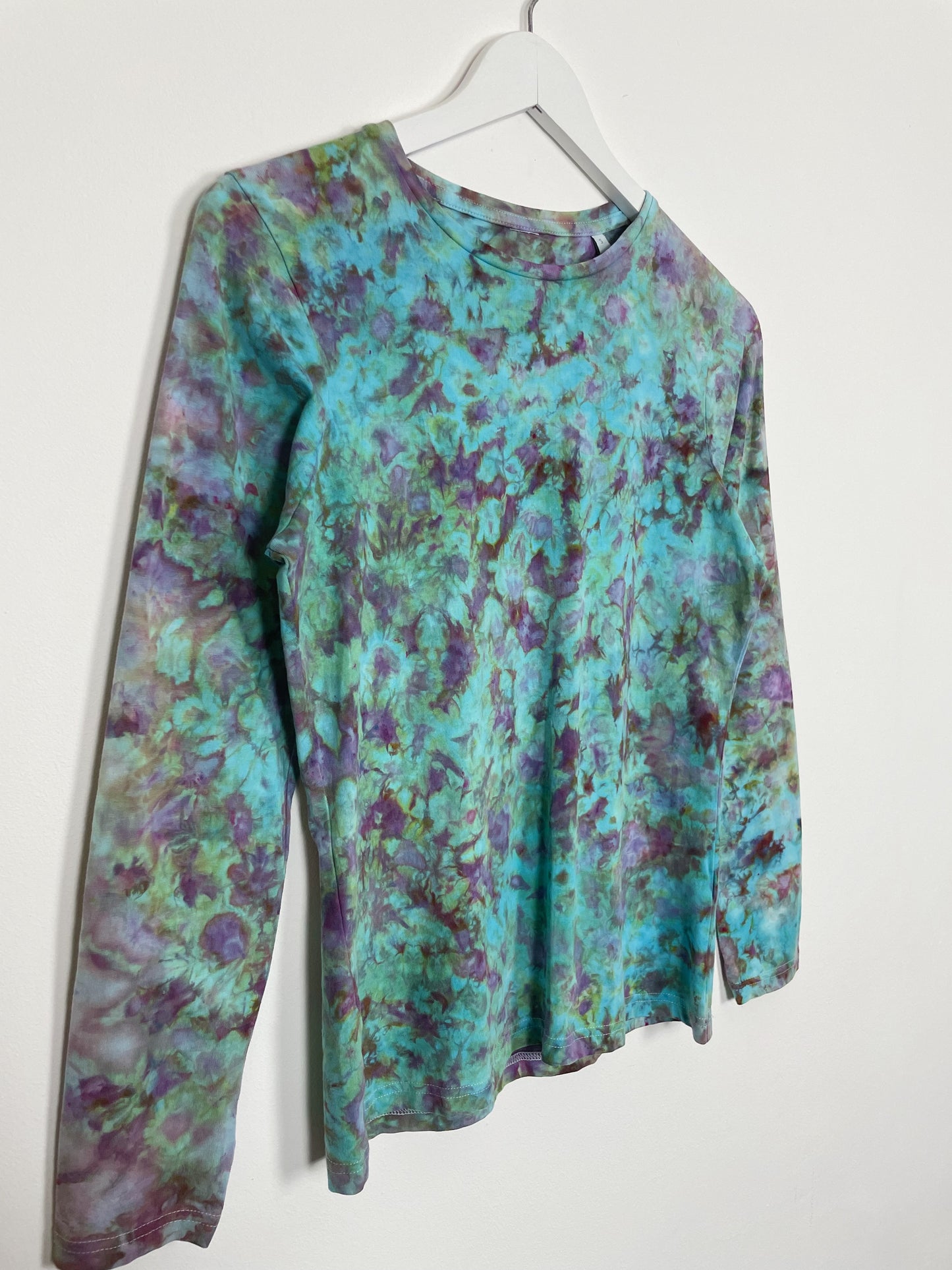 Ice Dye Longsleeve Top Blue Purple Green