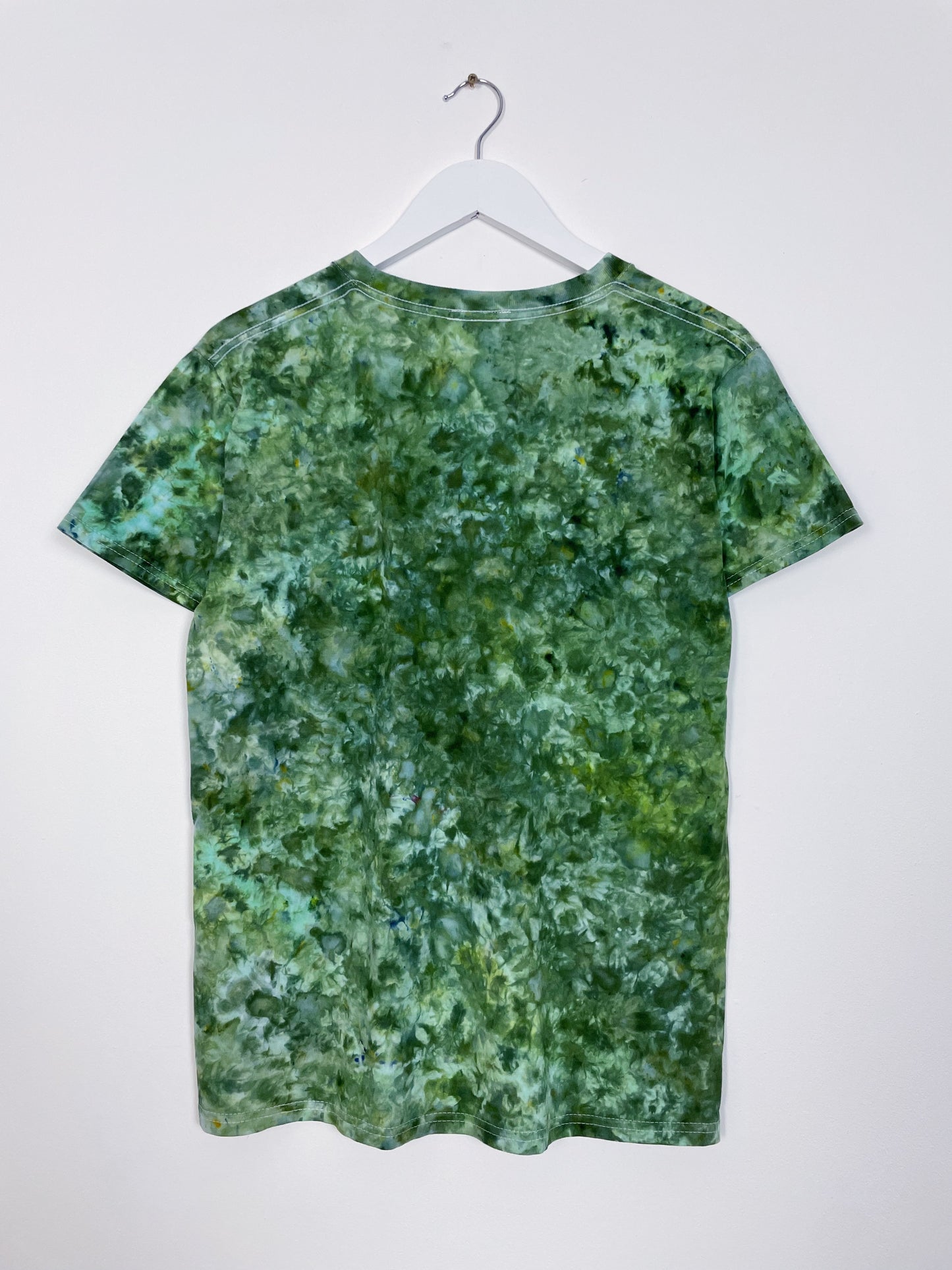 S | Ice Dye Dark Green Hand Dyed Ice Tie Dye T-Shirt