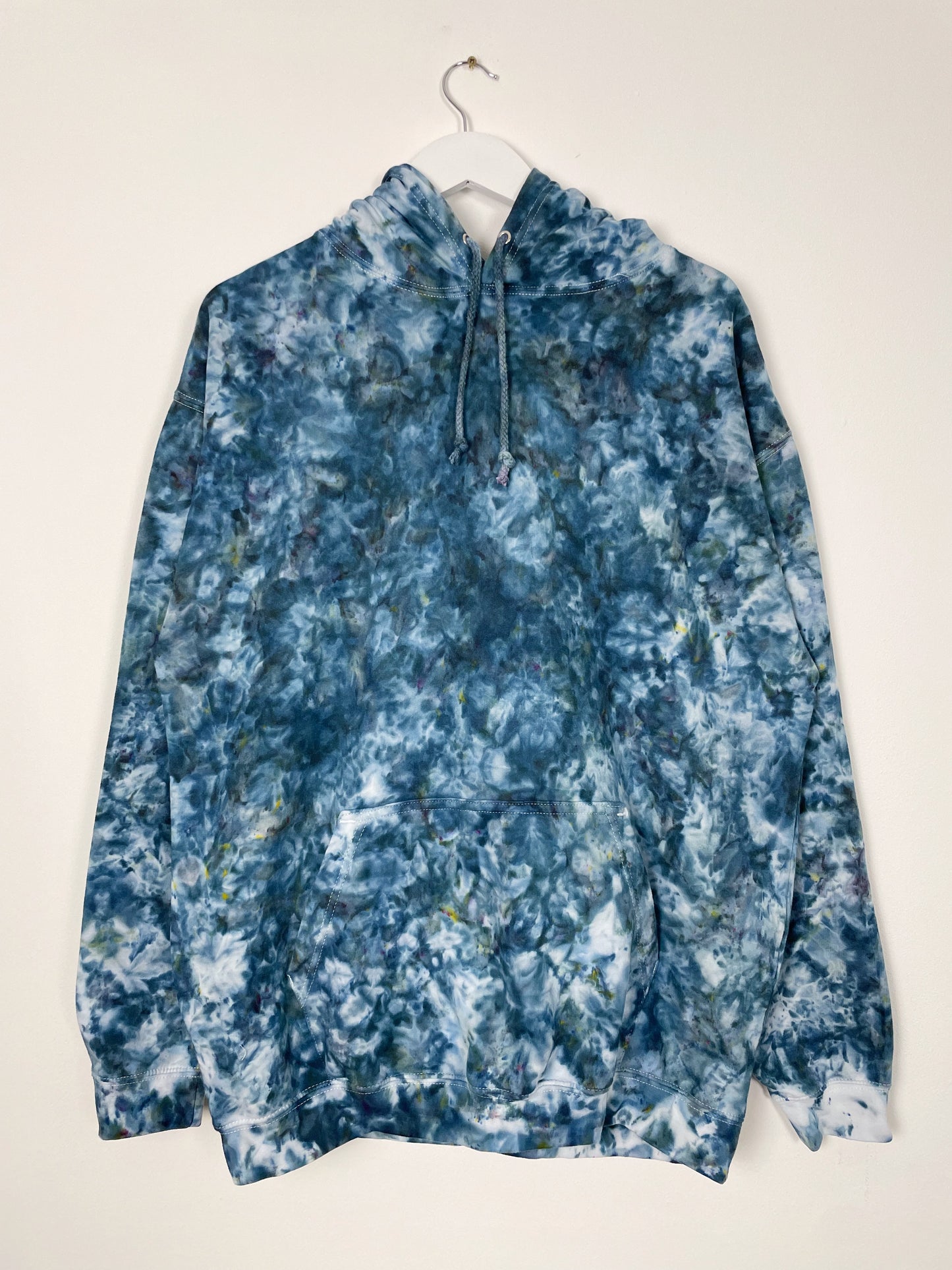 XL | Ice Dye Ink Black Hand Dyed Pullover Hoodie