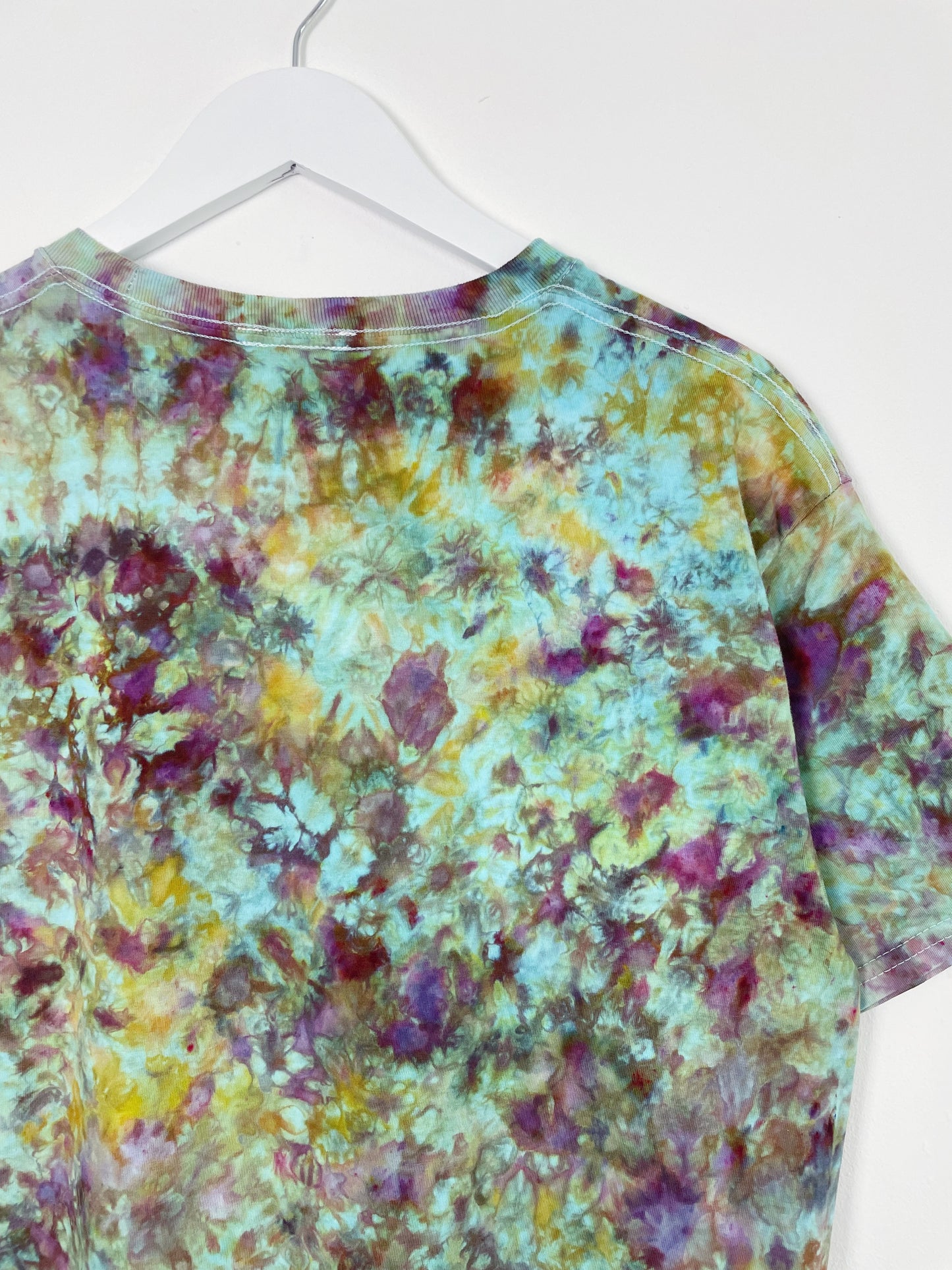 L | Blue Orange Purple Ice Dye Hand Dyed T-Shirt