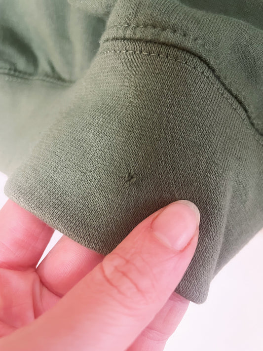 XL | Green Toadstool Mushroom Hand Embroidered Sweatshirt | Minor Fault