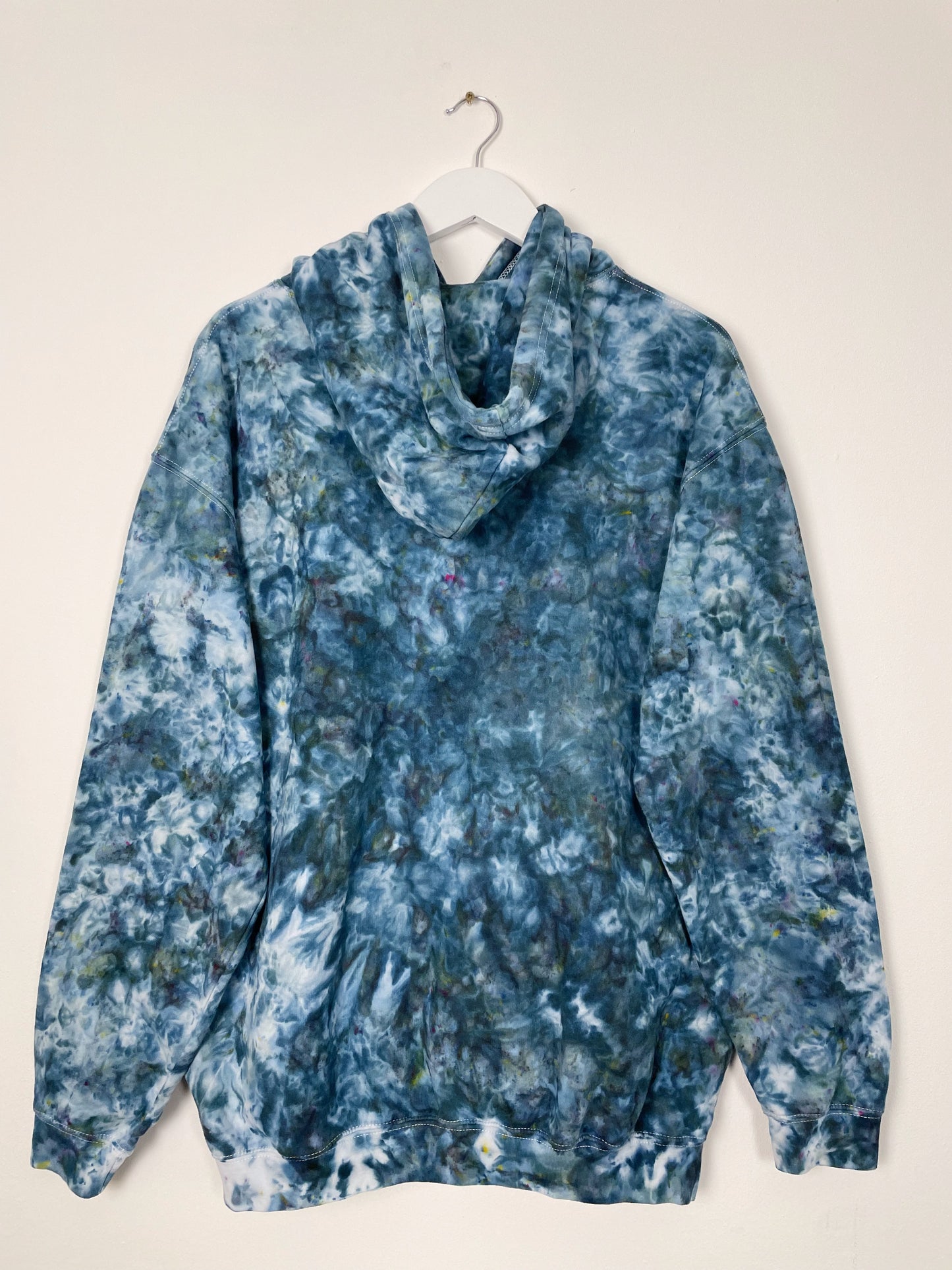 XL | Ice Dye Ink Black Hand Dyed Pullover Hoodie