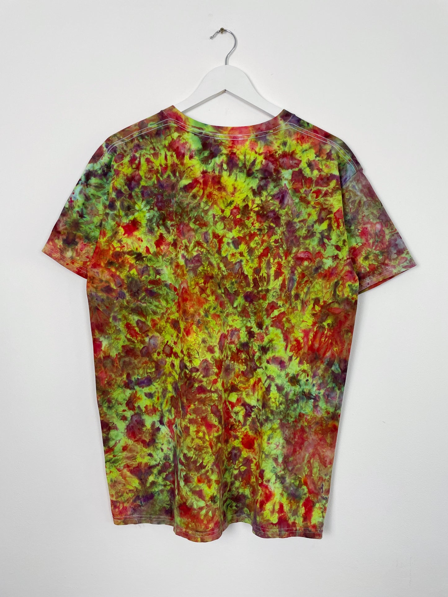 L | Ice Dye Rainbow Multicolour Hand Dyed Ice Tie Dye T-Shirt