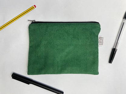 Handmade Corduroy Zip Pouch | Cord Pencil Case | Coin Purse Make-up Pouch