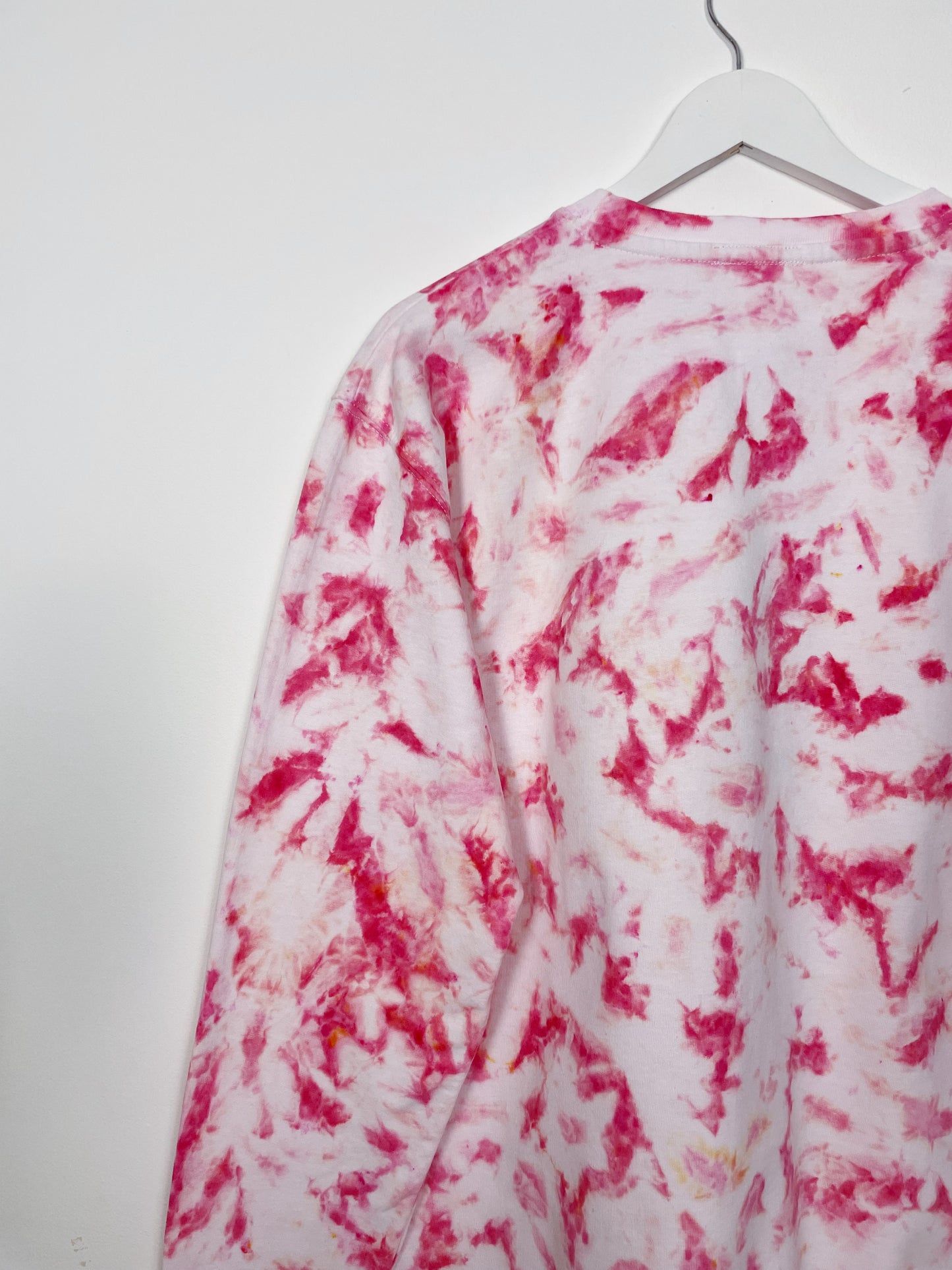 L | Ice Dye Pink Hand Dyed Sweatshirt