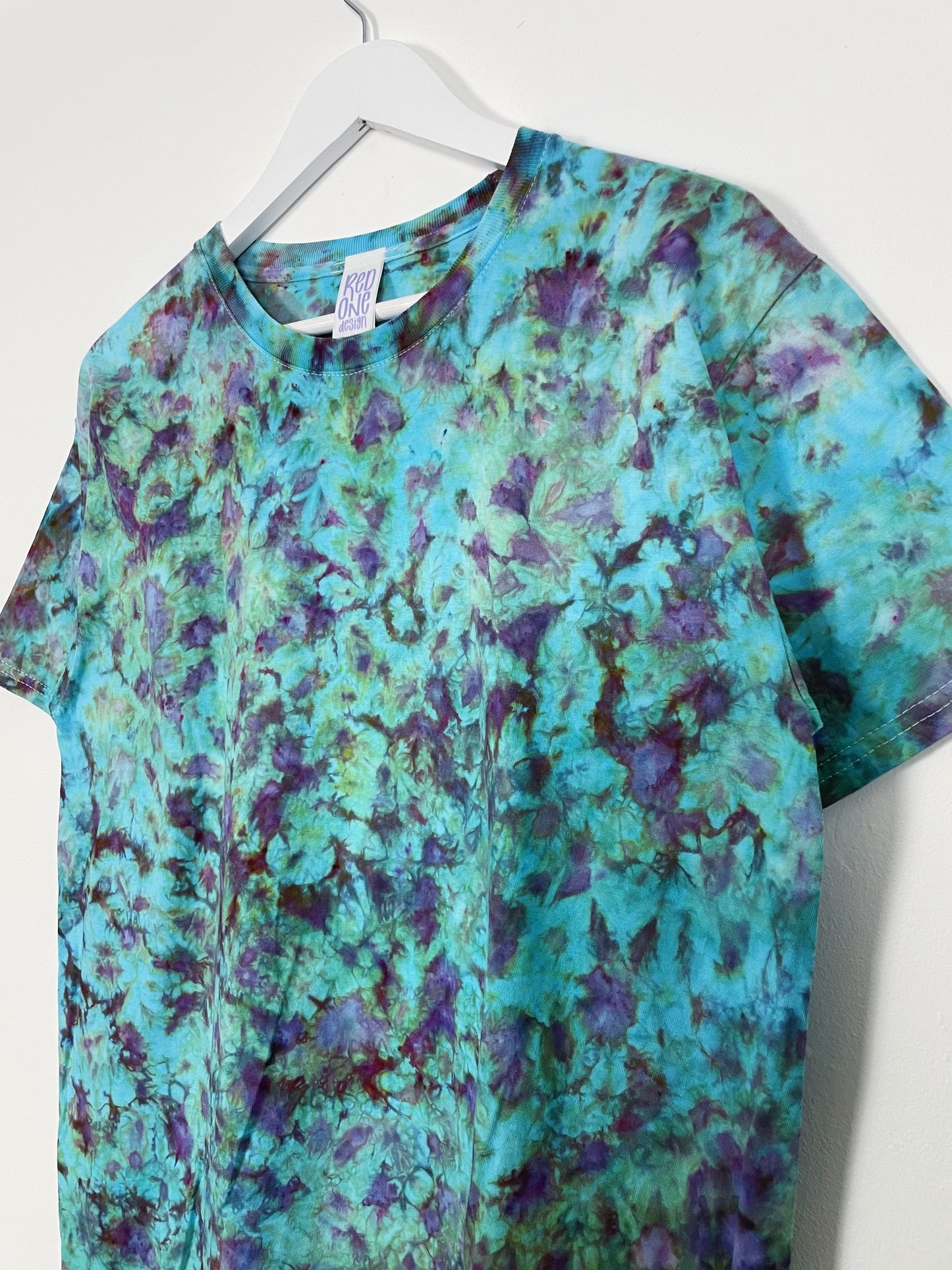 L | Blue Purple Ice Dye Hand Dyed T-Shirt