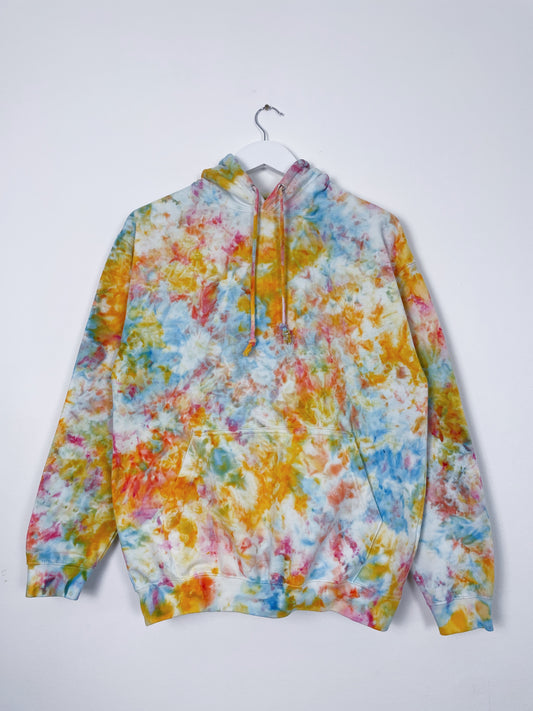 M | Ice Dye Sunset Multicolour Hand Dyed Pullover Hoodie