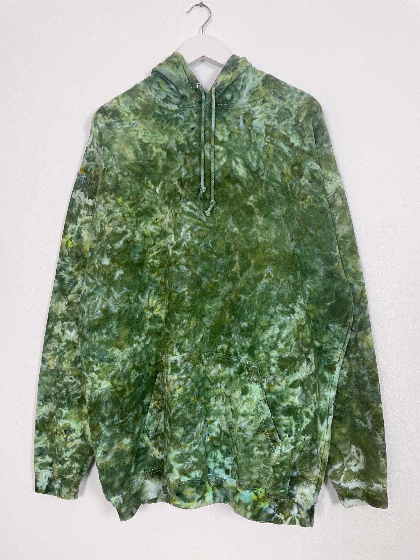 XXL | Ice Dye Green Hand Dyed Pullover Hoodie