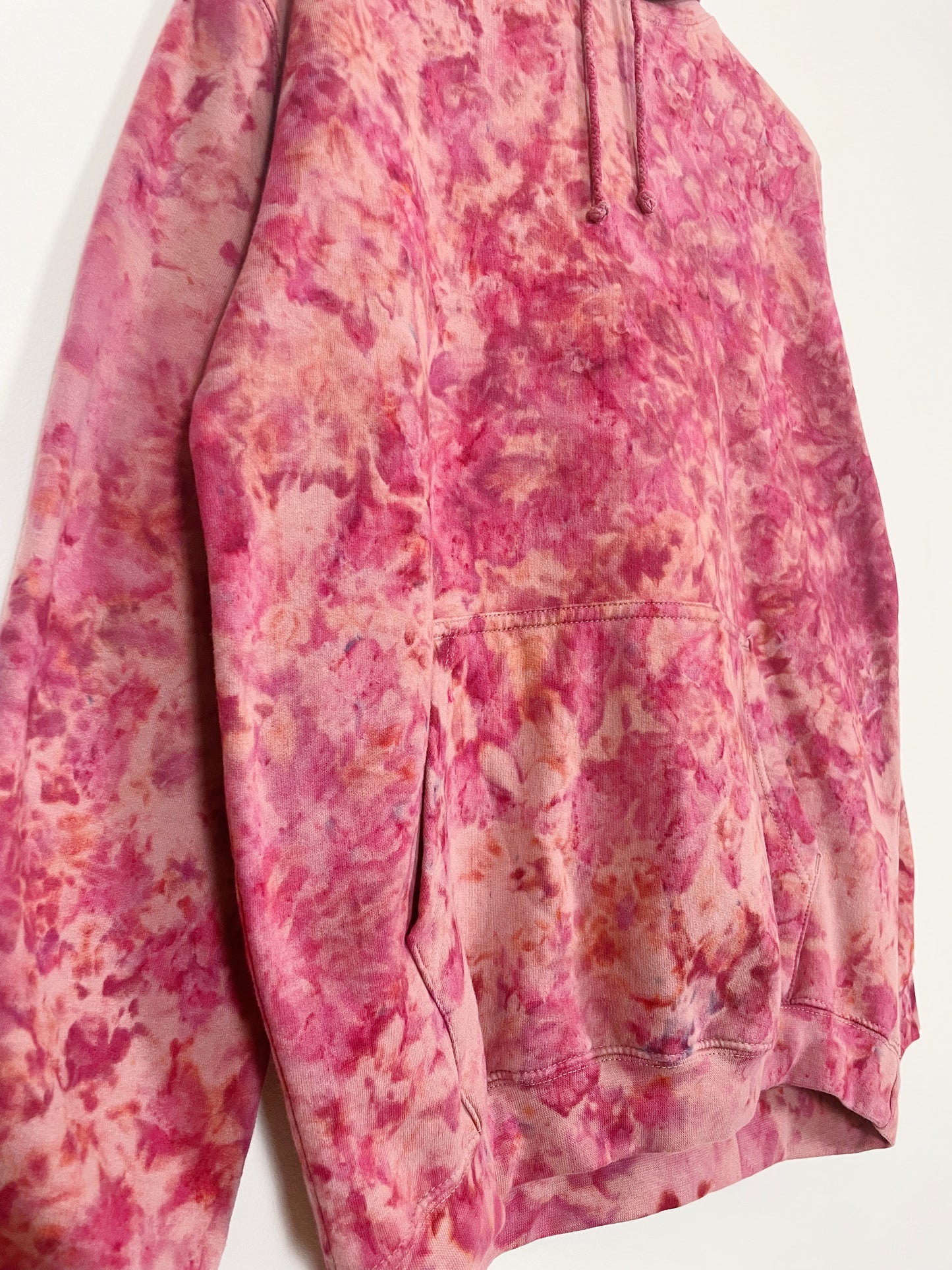M | Ice Dye Crushed Raspberry Hand Dyed Pullover Hoodie
