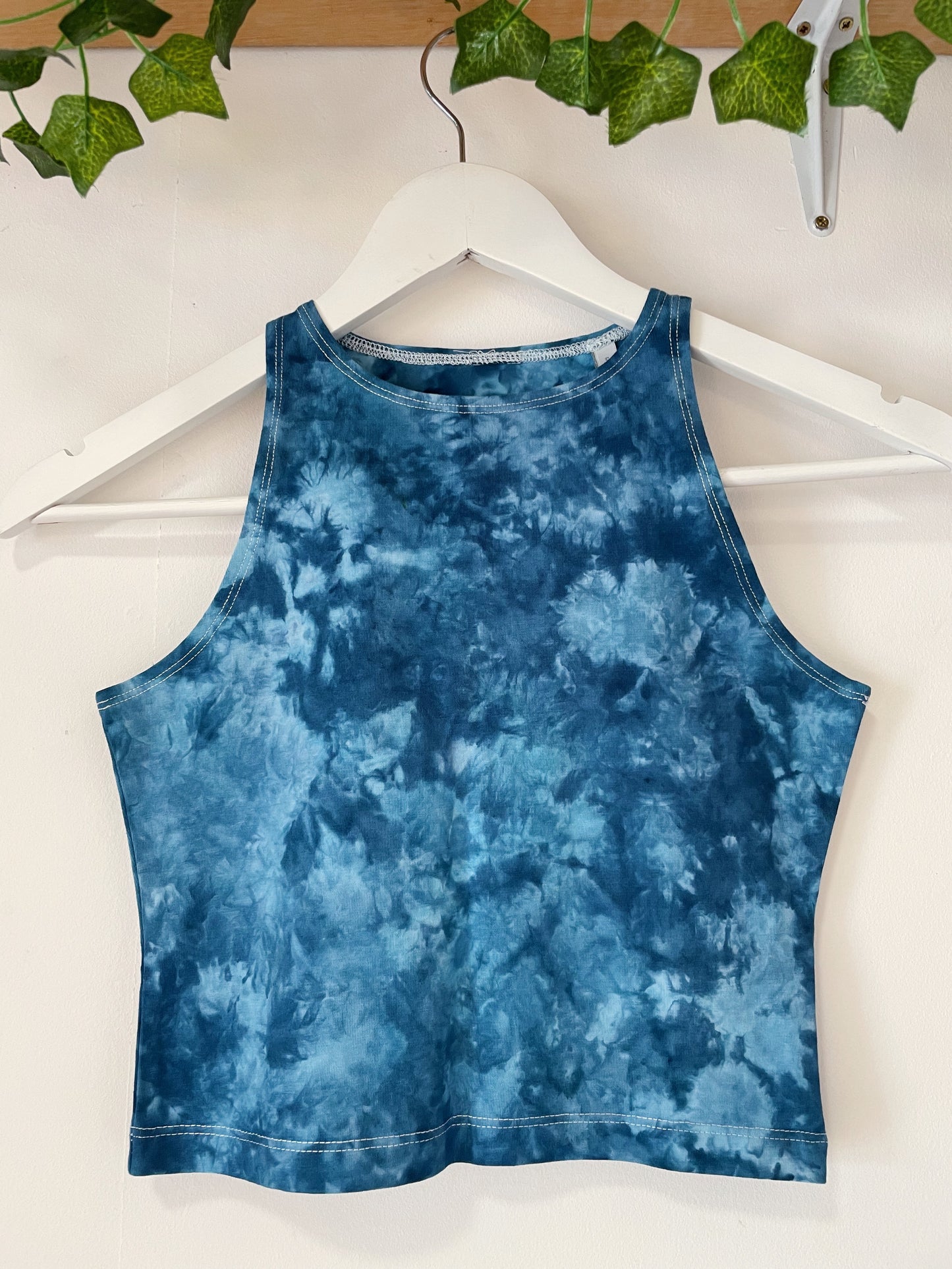 Ice Dye Ocean Blue Crop Vest