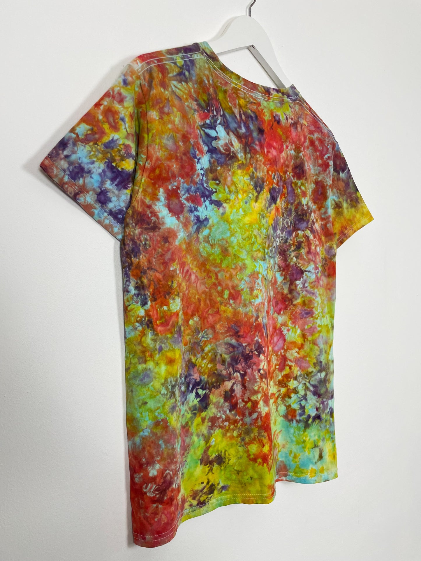 S | Ice Dye Rainbow Multicolour Hand Dyed Ice Tie Dye T-Shirt