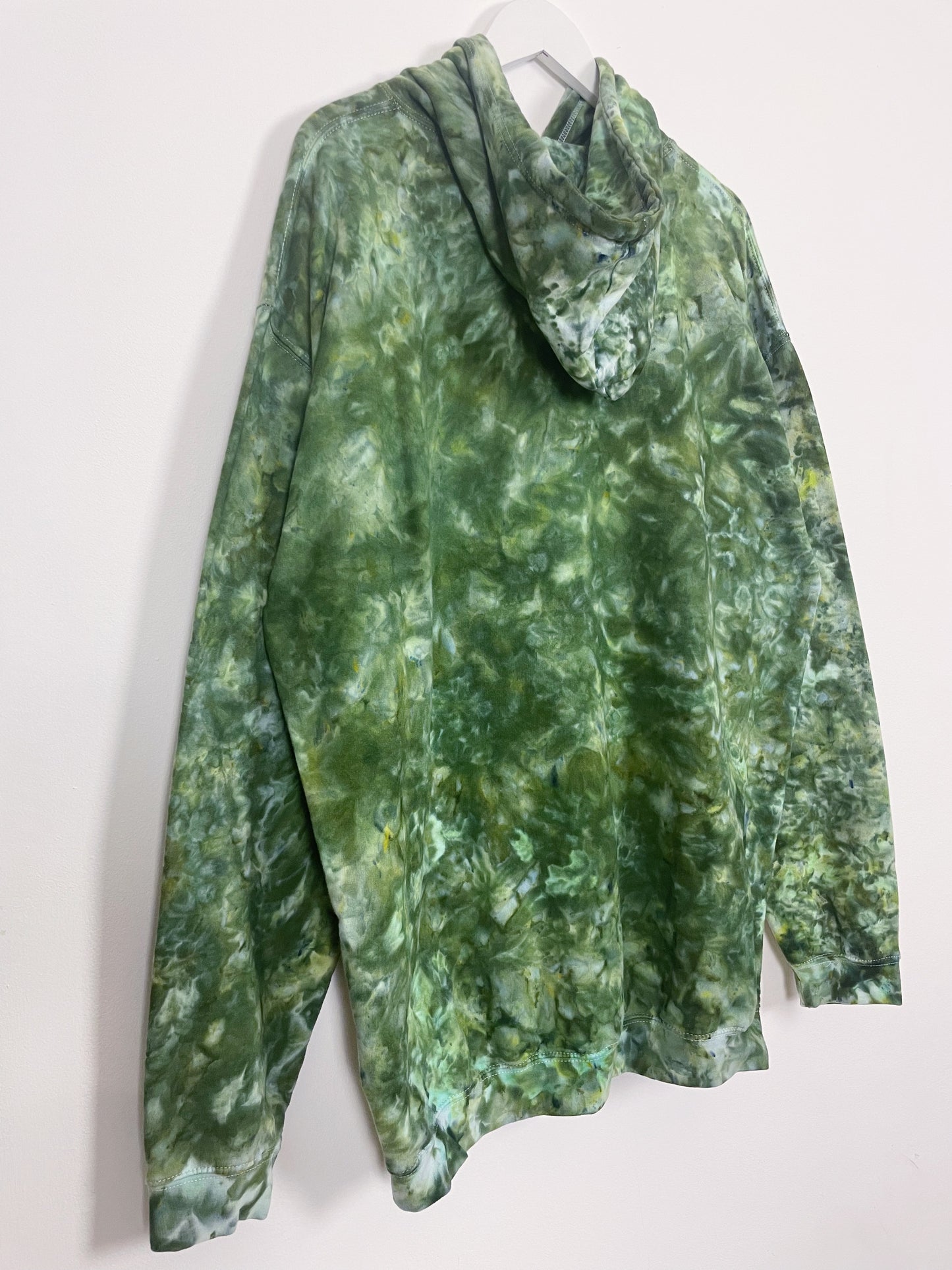 XXL | Ice Dye Green Hand Dyed Pullover Hoodie