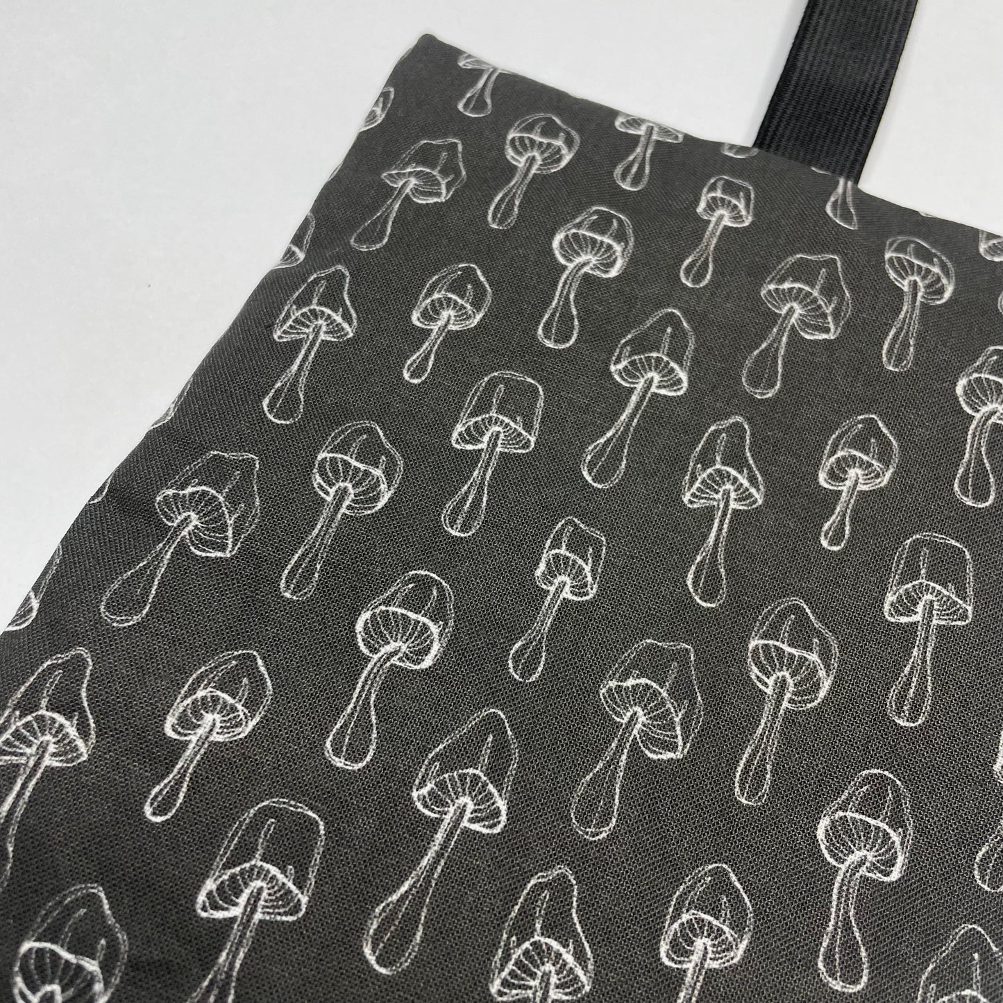 Handmade Tobacco Pouch | Black Mushroom Print Tobacco Storage Holder