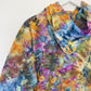 S | Ice Dye Blue Sunrise Multicolour Hand Dyed Pullover Hoodie