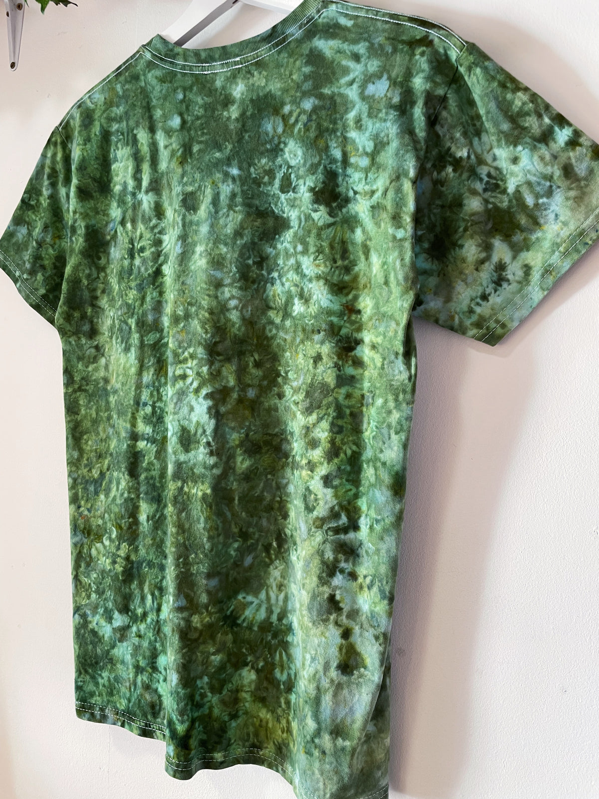 S | Ice Dye Dark Green Hand Dyed Ice Tie Dye T-Shirt