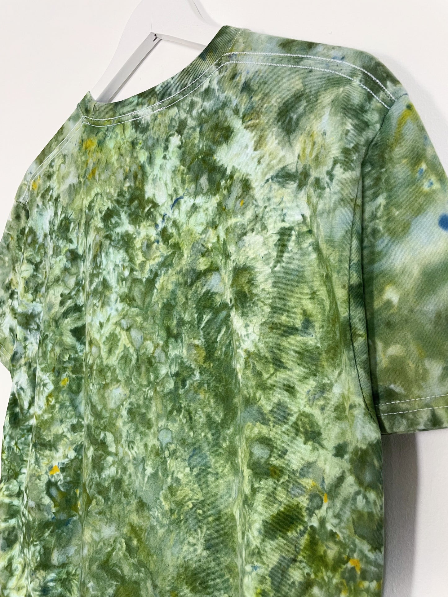 M | Ice Dye Dark Green Hand Dyed Ice Tie Dye T-Shirt