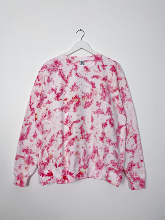 L | Ice Dye Pink Hand Dyed Sweatshirt