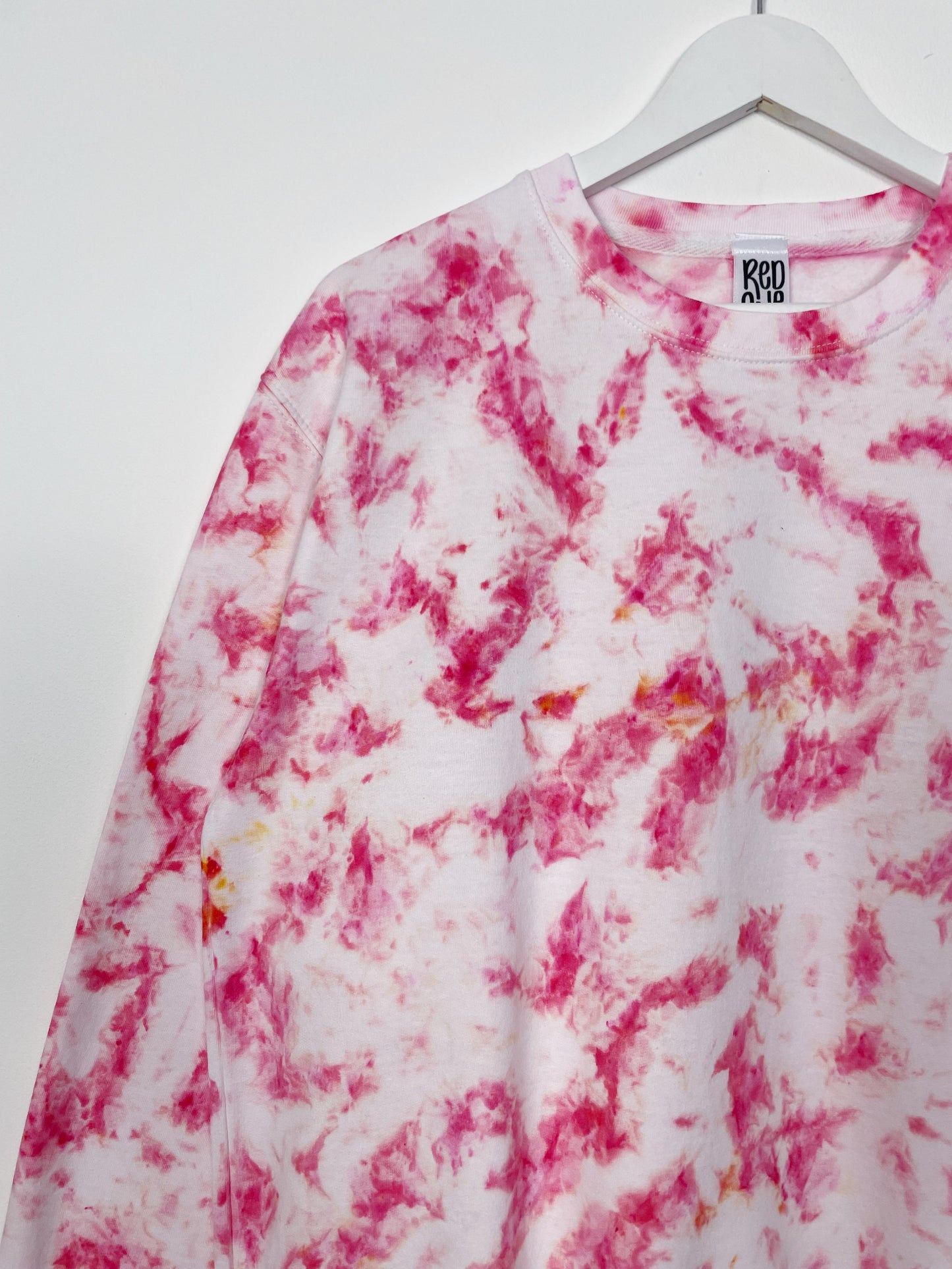 L | Ice Dye Pink Hand Dyed Sweatshirt