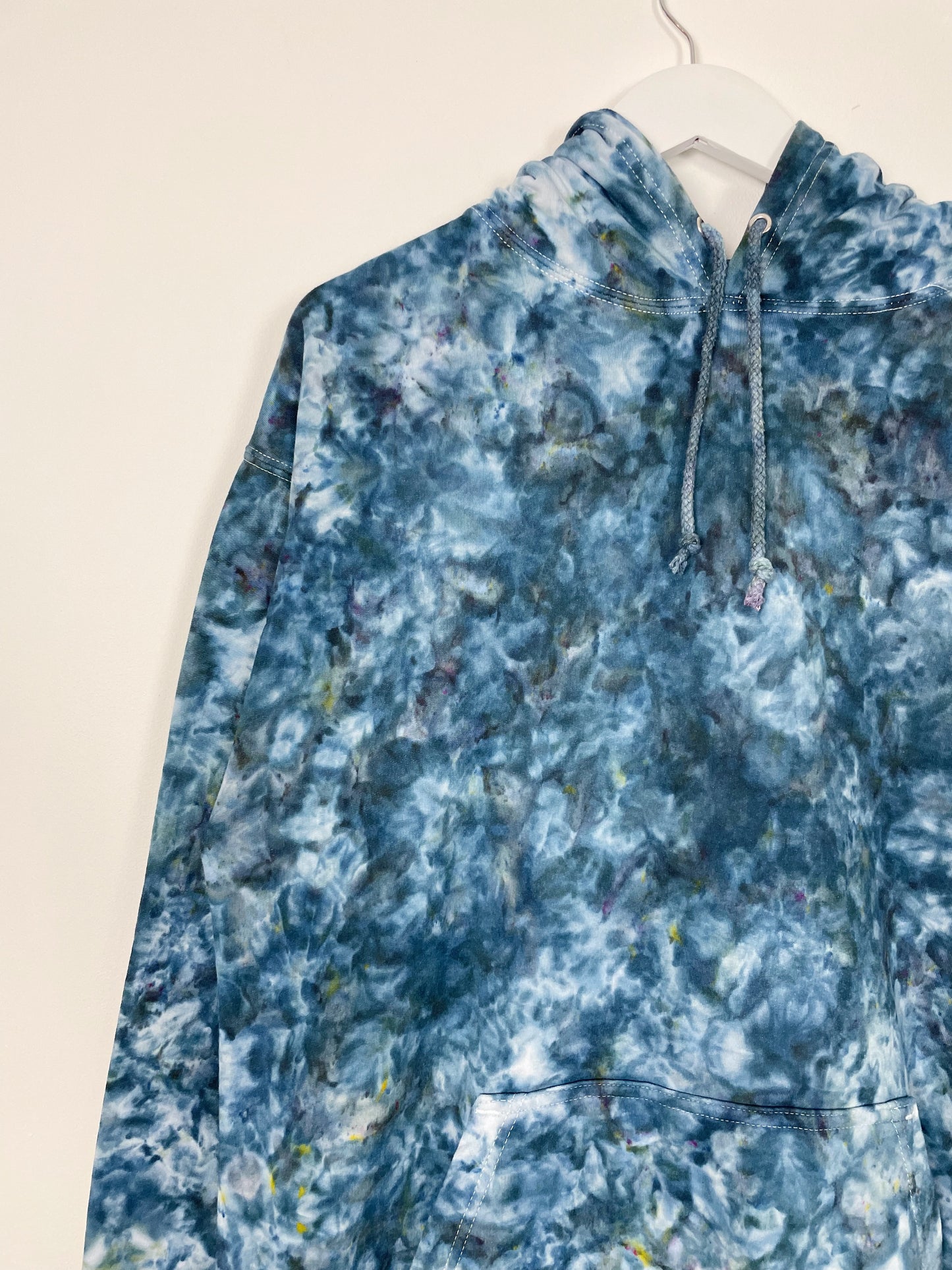 XL | Ice Dye Ink Black Hand Dyed Pullover Hoodie