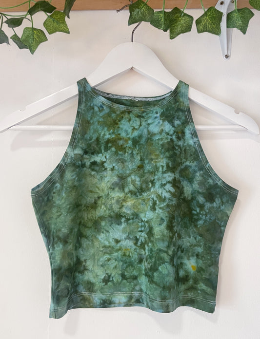 Ice Dye Green Crop Vest