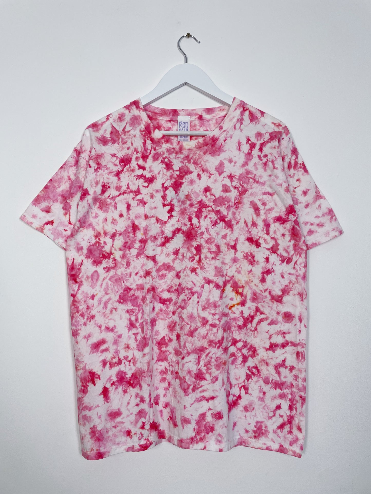 L | Ice Dye Pink Hand Dyed Ice Tie Dye T-Shirt