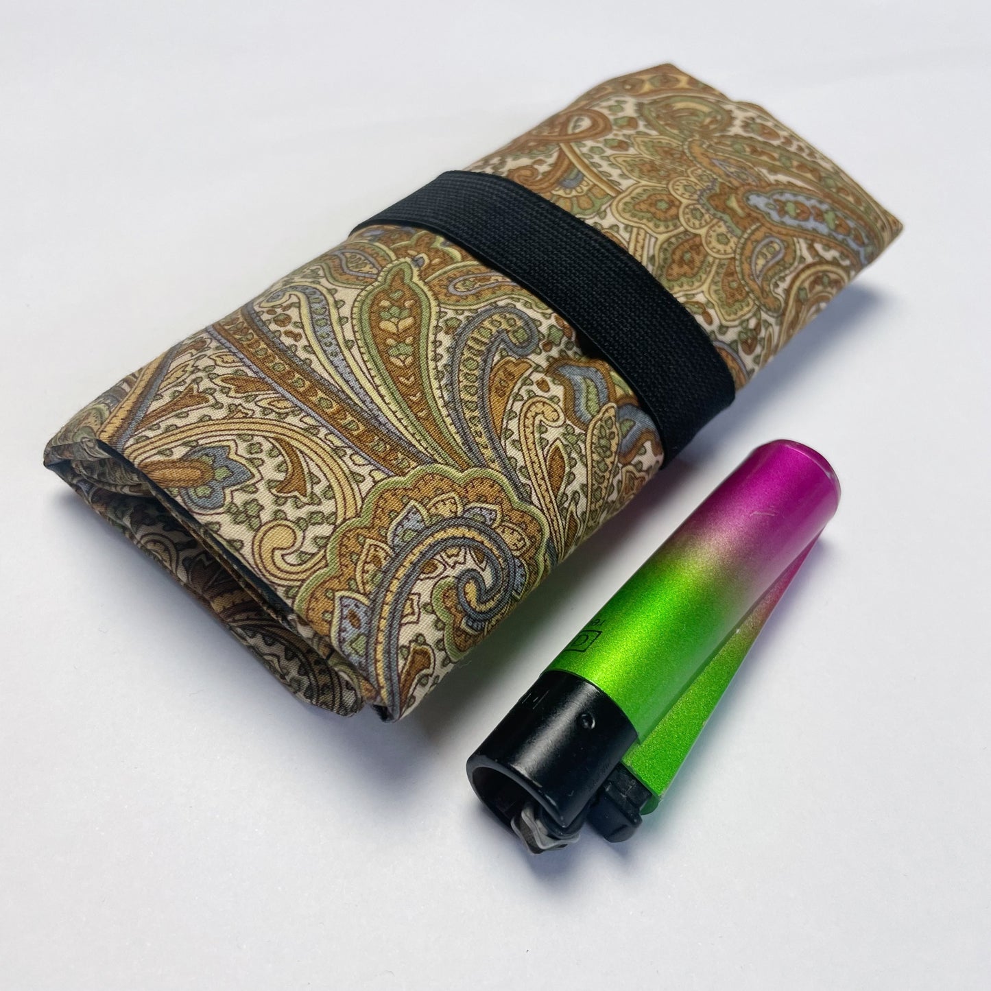 Handmade Tobacco Pouch | Brown Paisley Print Tobacco Storage Holder