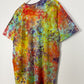 XL | Ice Dye Rainbow Multicolour Hand Dyed Ice Tie Dye T-Shirt