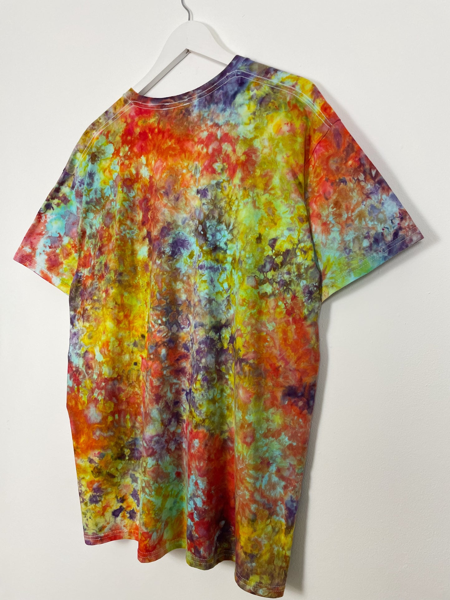 XL | Ice Dye Rainbow Multicolour Hand Dyed Ice Tie Dye T-Shirt