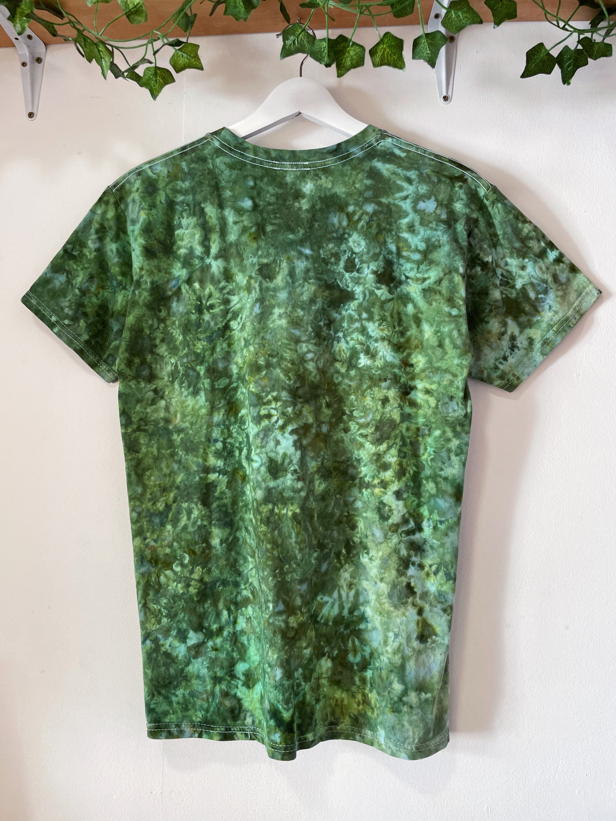 S | Ice Dye Dark Green Hand Dyed Ice Tie Dye T-Shirt
