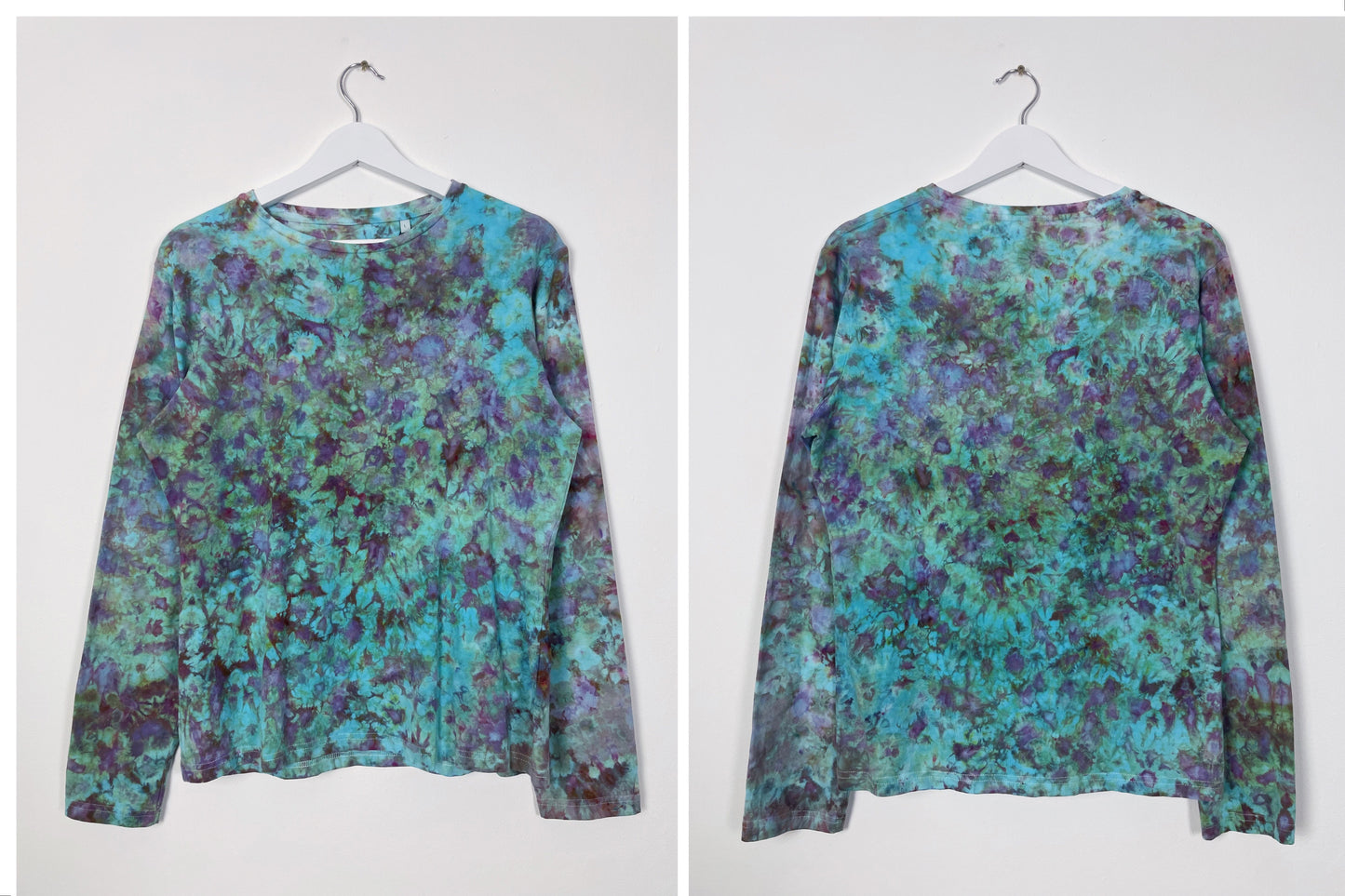 Ice Dye Longsleeve Top Blue Purple Green