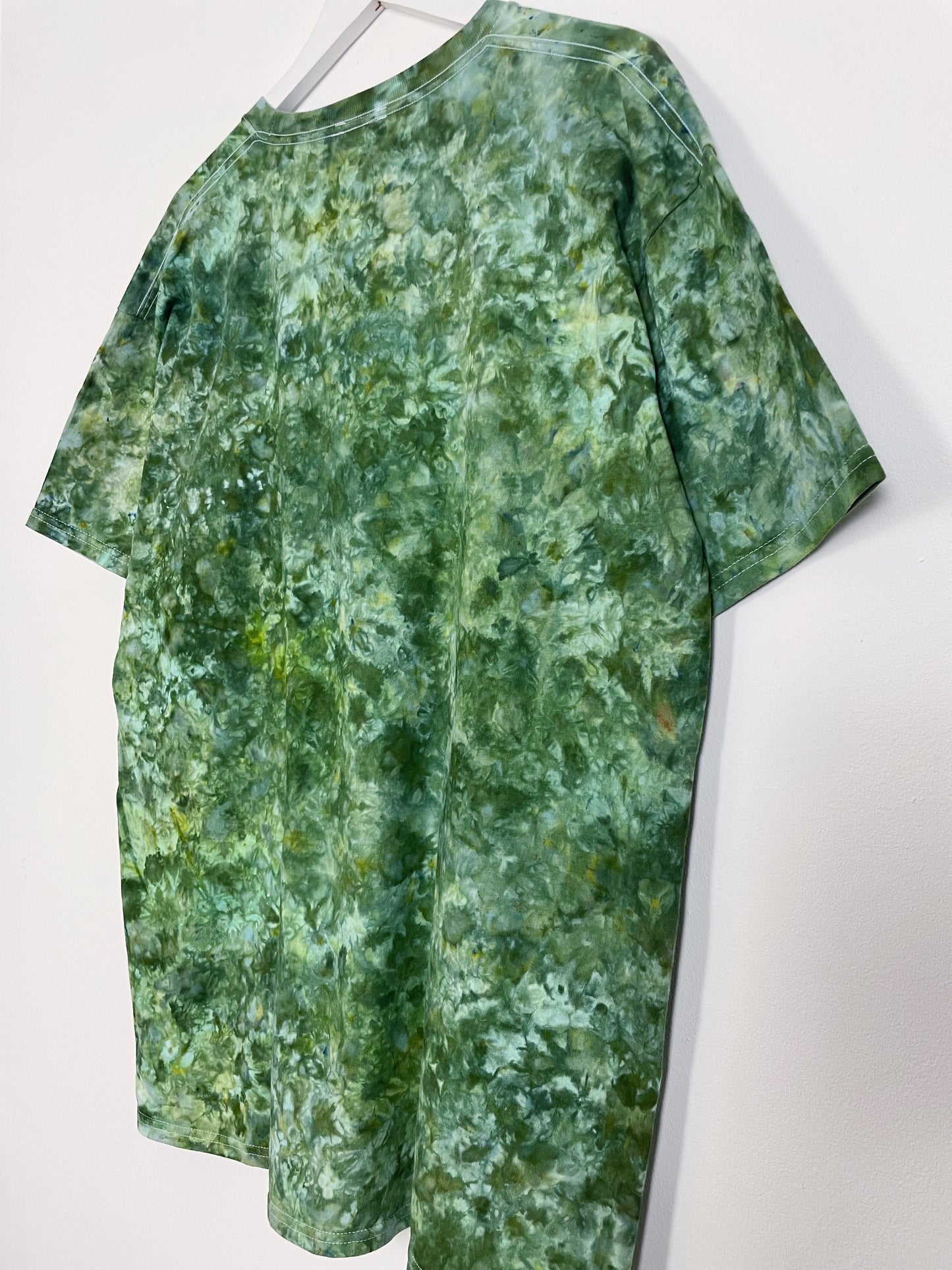 XL | Ice Dye Dark Green Hand Dyed Ice Tie Dye T-Shirt