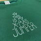 X-mas Jumper | Hand Embroidered Green Christmas Sweatshirt