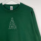X-mas Jumper | Hand Embroidered Green Christmas Sweatshirt