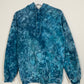 S | Ice Dye Ocean Blue Hand Dyed Pullover Hoodie