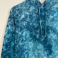 S | Ice Dye Ocean Blue Hand Dyed Pullover Hoodie