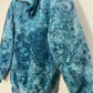 M | Ice Dye Ocean Blue Hand Dyed Pullover Hoodie