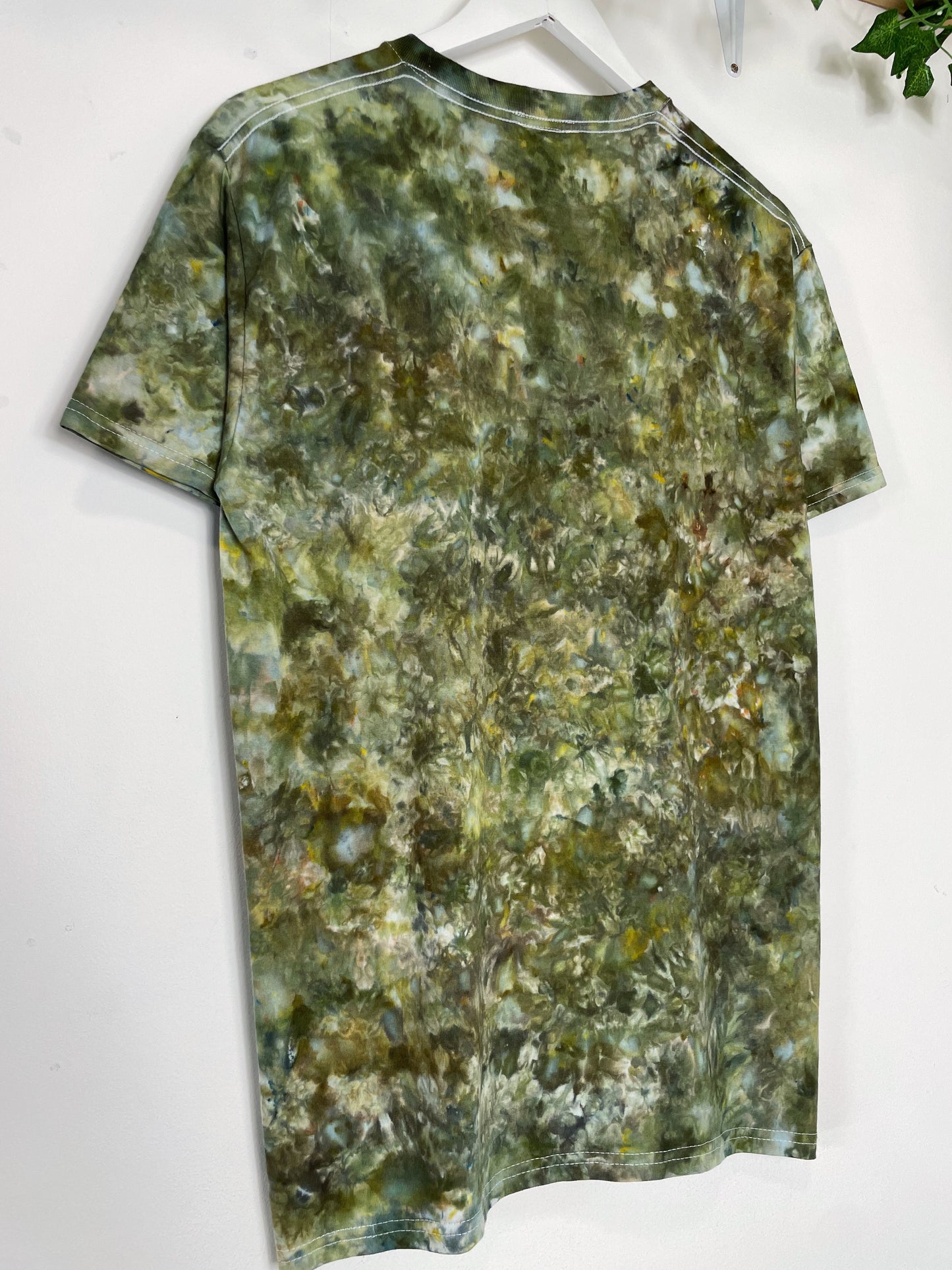 M | Ice Dye Olive Brown Hand Dyed Ice Tie Dye T-Shirt