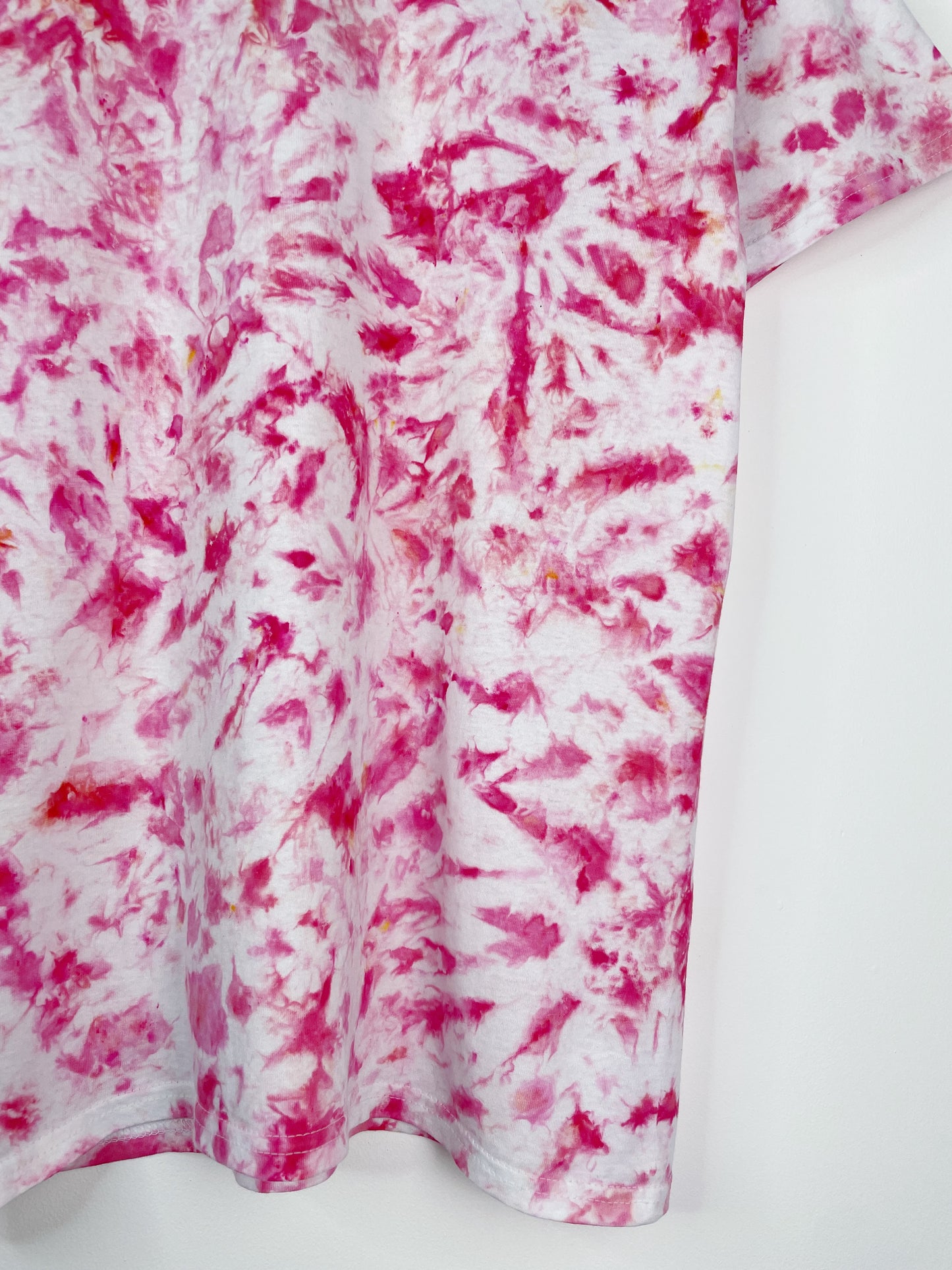 S | Ice Dye Pink Hand Dyed Ice Tie Dye T-Shirt