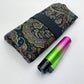 Handmade Tobacco Pouch | Black Paisley Tobacco Storage Cover