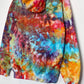 S | Ice Dye Rainbow Pink Multicolour Hand Dyed Pullover Hoodie