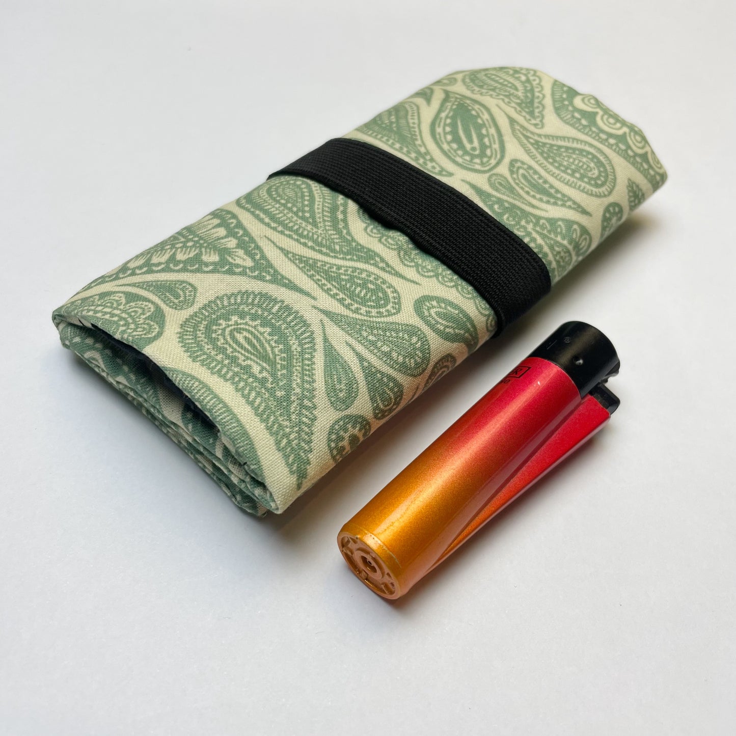 Handmade Tobacco Pouch | Green Paisley Tobacco Storage Cover