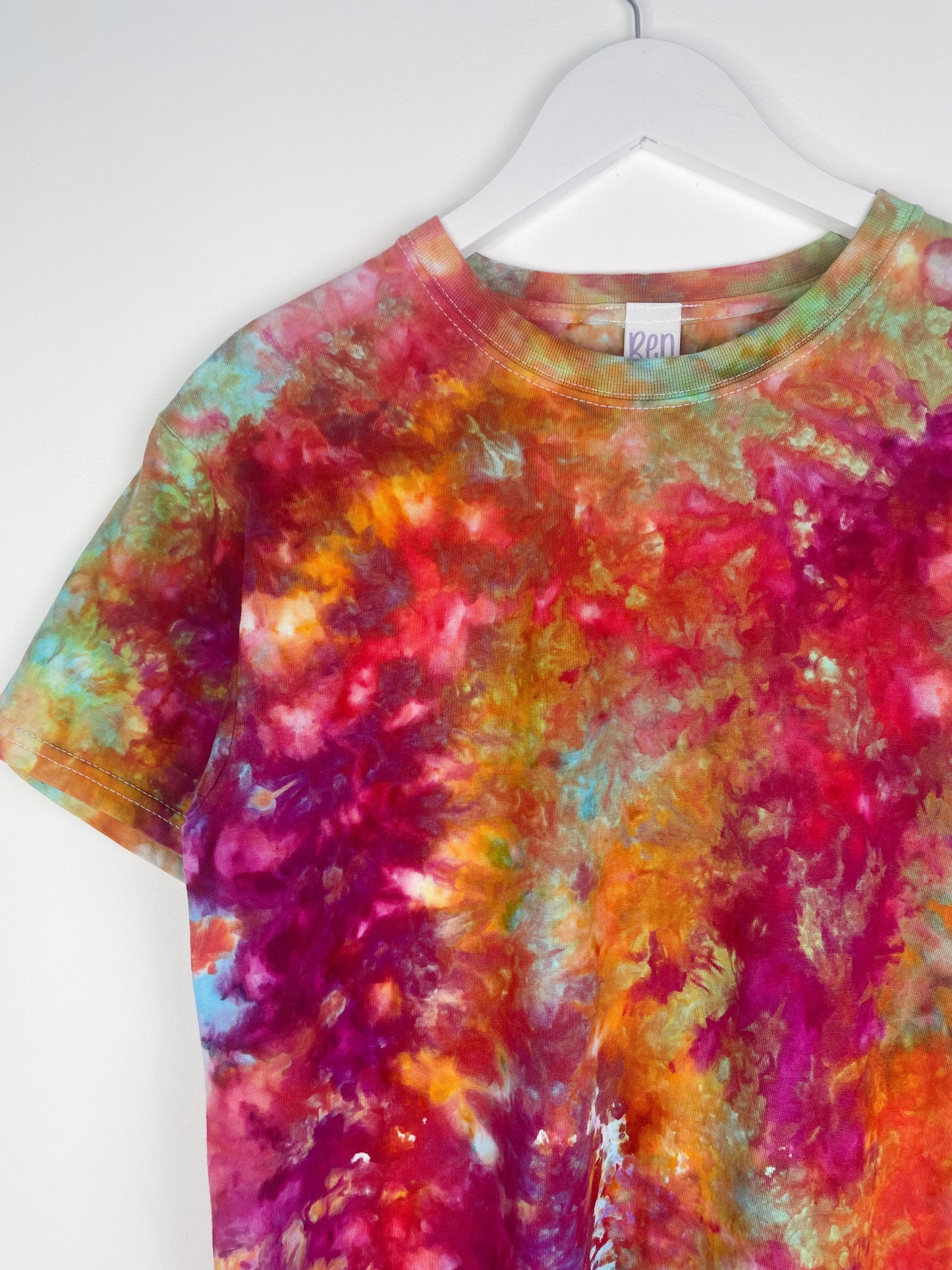 S | Ice Dye Rainbow Multicolour Hand Dyed Ice Tie Dye T-Shirt