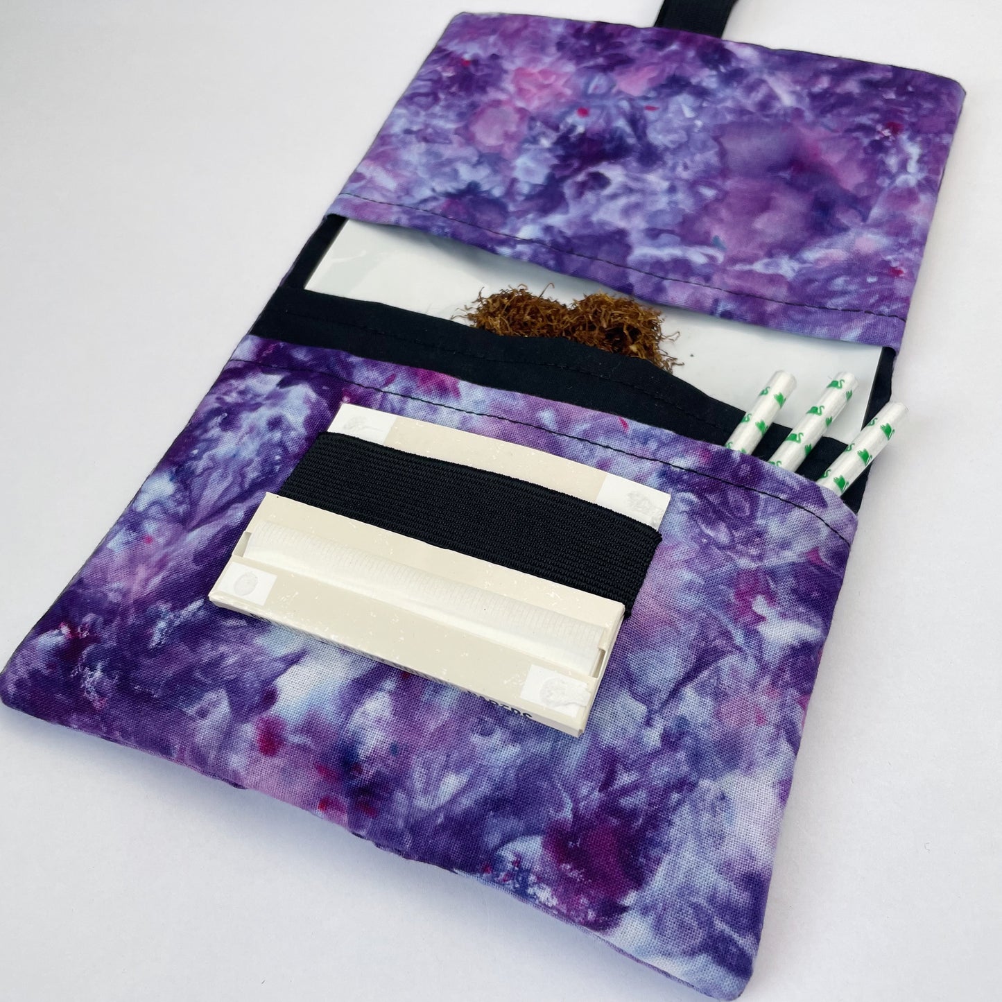 Handmade Ice Dye Tobacco Pouch | Purple Tobacco Storage Cover